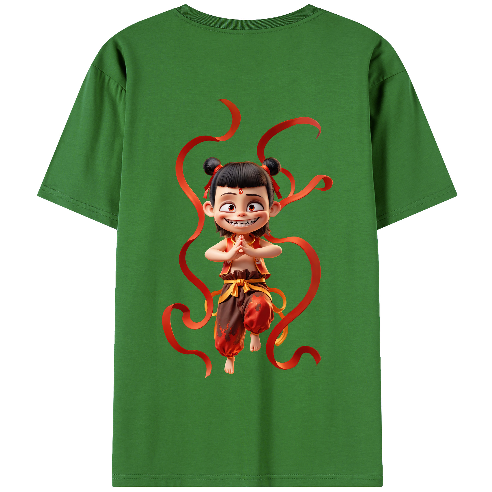 （画像用） Ne Zha 2 ナタ 魔童の大暴れ レディース半袖Tシャツ(バックプリント)